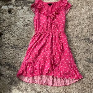 J. Crew Wrap Pink Floral A-Line Wrap Dress